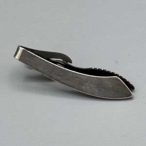 Vtg Unmarked Tie Bar Clip Clasp Silver Tone Pilots Unisex 2.75" L Minimalist